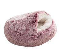 Générique Hooded Cat Bed - Lit Capuche pour Chat | Niche d'hiver Chaude Et Douillette avec Couvercle pour Chien | Panier Peluche en Coton PP | Auto-Chauffant, Coussin De Couchage Rond Confortable