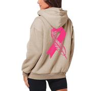 Générique Hooded Sweat féminin Octobre Ruban Rose Sensibilisation Cancer Sein, pièce Symbolique Combat Cancer, représentation rosée