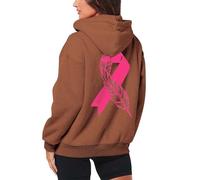 Générique Hooded Sweat féminin Octobre Ruban Rose Sensibilisation Cancer Sein, pièce Symbolique Combat Cancer, représentation rosée
