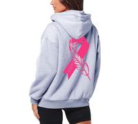 Générique Hooded Sweat féminin Octobre Ruban Rose Sensibilisation Cancer Sein, pièce Symbolique Combat Cancer, représentation rosée