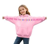 Générique Hoodie Enfant Ado I L0ve You This Much Hoodie Cadeau Saint Valentin Enfant Sweat à Capuche pour Enfantssweat à Capuche Multicolore Taille 2-14 Ans (3-4 Y)