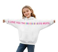 Générique Hoodie Enfant Ado I L0ve You This Much Hoodie Cadeau Saint Valentin Enfant Sweat à Capuche pour Enfantssweat à Capuche Multicolore Taille 2-14 Ans (White, 6-7 Y)