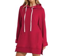 Générique Hoodie Femme Oversize, Fermeture Éclair Imprimé Manches Courtes Doux Chaud Confortable Sweat à Capuche Femme Hauts Casual