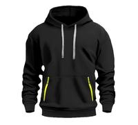 Générique Hoodie Homme Mode Sweats à Capuche Sport Décontracté Pull Classique Travail Sweat-Shirt Manche Longue en Plein Air Couleur Unie Vêtements Mes Commandes 01 Noir L