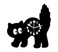 Générique Horloge Amusante, Horloge Murale Silencieuse en Acrylique sans Tic-Tac, Cadran Décoratif Chat pour Chambre d'enfant, Salon, Cuisine, Bureau et Chambre à Coucher