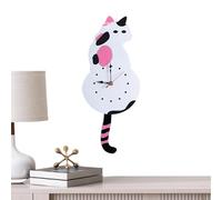Générique Horloge Chat - Horloge Animale avec Queue Qui Oscille | Décoration Murale Silencieuse Mignonne pour Salon Chambre Cuisine Bureau