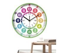 Générique Horloge d'apprentissage pour Les - Horloge de Chambre pour, analogique Calme | Temps d'enseignement Horloge Mural, Horloge de Batterie Non cochante colorée pour la Salle de Classe Home