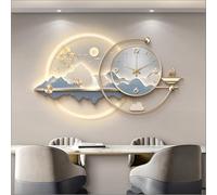 Générique Horloge de décoration Murale 3D avec lumière LED,Grandes Sculptures for Salon,Chambre,Bureau,Couloir,entrée,Alimentation enfichable,Sculpture Murale 3D(Blue,140x80cm/55.1x31.5in)