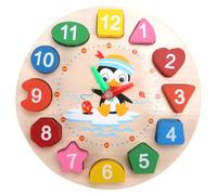 Générique Horloge Éducative en Bois pour Enfants, Jeu de Perles avec Chiffres, 17 cm, 4-6 Ans