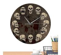 Générique Horloge Halloween | Horloge Squelette Décorative pour Halloween - Décor Horreur Moderne Silencieux sans Tic-Tac pour Salon Bureau Chambre Salle de Bain Maison Ferme Noël