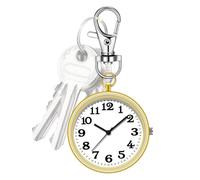 Générique Horloge Keychain - Alloy Metal Fob Watch | Clip-on Pocket Watch avec Boucle clé | Sac à Dos Durable pour Les Sacs de Touches | Design Vintage Classique, clés élégant pour Hommes et Femmes