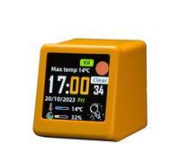 Générique Horloge Météo Digitale - Écran Température LCD, Station Intérieure WiFi sans Fil, Moniteur Électronique Prévisions, Boîtier Résine ABS Noir | Équipement Bureau pour Campeurs & Propriétaires
