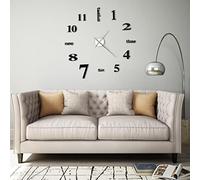 Générique Horloge Murale 3D Design Moderne 100 cm XXL Noir,Horloges murales,0.2KG-50635