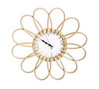 Générique Horloge Murale Boho | Horlogee Minimaliste en rotin | Mouvement à Quartz Silencieux, diamètre 45 cm, pour Salon, Chambre, dortoir étudiant, Ferme, bur