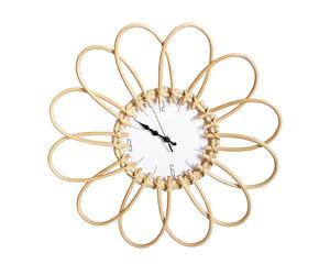 Générique Horloge Murale Boho | Horlogee Minimaliste en rotin | Mouvement à Quartz Silencieux, diamètre 45 cm, pour Salon, Chambre, dortoir étudiant, Ferme, bur