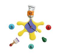 Générique Horloge Murale Créative - Horloge Décorative à Éclaboussures de Peinture pour Atelier - Sculpture Moderne en Résine à Piles pour Cuisine Buanderie Bibliothèque Toutes Les Pièces