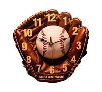 Générique Horloge Murale Décorative,Horloge Décorative sur Le Thème du Baseball | Accessoire en Bois Créatif pour Chambre d'enfant, Salon, Bureau et Cuisine