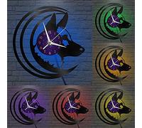 Générique Horloge Murale en Vinyle Grand Format à décoration de Berger Allemand Courageux pour fêtes, décor Mural Art Moderne 12 Pouces pour Salon. Cadeaux (V-avec L)