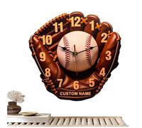 Générique Horloge Murale | Horloge Murale de Chambre Inspirée du Baseball | Accessoire en Bois Créatif pour Chambre d'enfant, Salon, Bureau et Cuisine