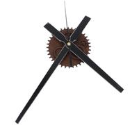 Générique Horloge Murale Rétro Industrielle en Bois Engrenages, Grosse Aiguille, Diamètre Moyen, Couleur Marron, Décoration Murale DIY pour Salon, la Cuisine ou Chambre, Pile Non Incluse