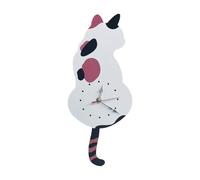 Générique Horloge Murale Silencieuse | Horloge Décorative Chat avec Queue Oscillante | Décoration Artistique pour Salon Cuisine Restaurant Hôtel Dortoir Entreprises