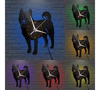 Générique Horloge Vinyle 12 p - Décor Chien Akita · Art Moderne · Salon · Fêtes · Cadeaux (M-avec L)