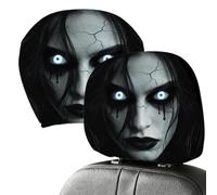 Générique Horrible Ghost Car Headrest Covers - 2-Pieces Polyester 26x28cm | Funny Headrest Sleeve, Creepy Auto Ornament, Scary Seat Cover Set, Haunted Car Decoration | Party Decor
