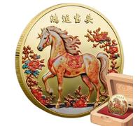 Générique Horse Coin | Nouvelle année de Monnaie à Cheval | Coin commémorative de Cheval | Horse pour la Chance Decoration Good Luck Mascotte Gagner Succès Commémoratif Mémorial Souveniture Souv