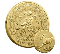 Générique Horse Coin | Nouvelle année de Monnaie à Cheval | Coin commémorative de Cheval | Horse pour la Chance Decoration Good Luck Mascotte Gagner Succès Commémoratif Mémorial Souveniture Souv