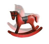 Générique Horse Figures-Vintage Rocking Horse Desktop Ornament, Nostalgic Metal Toy, Hand Painted Decorative Sculpture, Antique Style Nursery Decor, Stress Relief Motion Gift | for Office