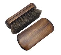 Générique Horse Hair Shoe Brush - 2 Pcs Soft Bristle Polisher, Concave Wood Handle, Leather Boot Care Cleaning Usage Accessory Supply, Wood Mane, 4.3 Inch 11cm 2 Piece Set 90g Professional Kit