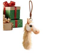 Générique Horse Keychain - Cute Horse Head Keyring, Plush Keychain Accessory for Women Men, Purse Wallet Backpack Decoration, Home School Travel Use Gift Collectible Fun Charm Decoration