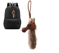 Générique Horse Keychain - Cute Horse Head Keyring, Plush Keychain Accessory for Women Men, Purse Wallet Backpack Decoration, Home School Travel Use Gift Collectible Fun Charm Decoration