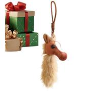 Générique Horse Keychain - Cute Horse Head Keyring, Plush Keychain Accessory for Women Men, Purse Wallet Backpack Decoration, Home School Travel Use Gift Collectible Fun Charm Decoration