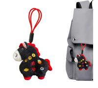 Générique Horse Plush - PP Cotton Cute Blessing Pendant Ornament | Chinese Theme Stuffed Animal Keychain with Lanyard for Christmas, Spring Festival, Birthday, Party, and Home Decor