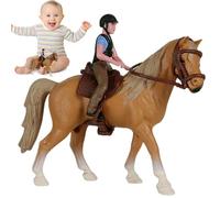 Générique Horse Riding Figures - Static Realistic Horse Riding Model Toy - Cowboy Ĥorse Ŕiding Figurine Educational Toy Birthday for Kids Children