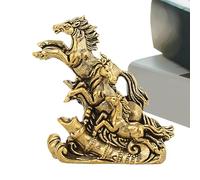 Générique Horse Statue Decor - 1.73 inch Galloping Brass Sculpture | Copper Vintage Ornament - Timeless Handmade Figurine 4.4cm Classic Desk Accent for Home Office Car Display