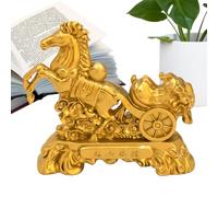 Générique Horse Statue, Metal Golden Figurine, Animal Figurine with Wealth Symbol, Desk Ornament for Home Room Shelf, Decoration, Horse Figurines for Living Room Tabletop Indoor Car