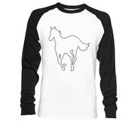 Générique Horse Unisex Baseball T-Shirt Manches Longues Homme Femme Blanc Noir