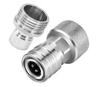 Générique Hose Connector, Garden Hose Stainless Steel Adapter Set, Stainless Steel Replacement Leakproof, Hoses Fittings Car Wash Kit for Home Yard Pathway Watering Washing Cleaning