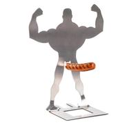 Générique Hot Dog Holder - Stainless Steel Funny Muscle Human Rack Design for Secure Sausage Grilling and Easy Serving, Durable BBQ Tool with Stable Support Structure, Outdoor Cooking Accessory