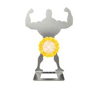 Générique Hot Dog Holders Grilling - Funny Muscle Man Stainless Steel Sausage Roaster Tool | Skewer Style BBQ with Cooking Rack, Multi Slot Skewer for Camping Beach Picnic Tailgate Backyard Party Use