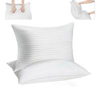Générique Hotel Pillows, Home & Hotel Bed Pillows,Shape Retention for Side,Back Or Stomach Sleepers,Fluffy,Soft,Breathable,and Cool (2pcs,Queen (U.K. Standard))
