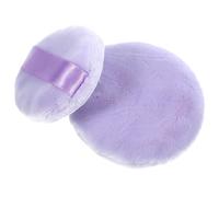Générique Houppette à Poudre Fixante pour Femmes 2 Pcs en Coton Pourpre Double Face Texture Douce Forme Ronde Design Délicat pour Voyages en Extérieur