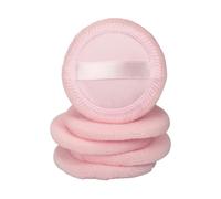 Générique Houppettes à Poudre en Coton Couleur Rose Application Lisse et Uniforme 5pcs pour Maquillage Visage Adaptées pour Usage la Maison ou Salon