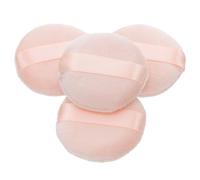 Générique Houppettes Rondes 4 Pièces Application Lisse et Uniforme en Coton pour Poudre Cosmétique pour Salon et Usage Domestique