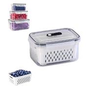 Générique Household Transparent Plastic Food Storage Box-Including Drain Basket, Food Storage Box, Portable Breathable Multifunctional Basin, Suitable for Holding Various Fruits and Vegetable (800ML)