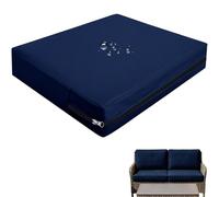 Générique Housse Assise Canapé Impermeable,Exterieur Couverture Coussin Salon de Jardin 50x50 60x60 65×65cm,Housse de Siège Canapé avec Fermeture Éclair,pour Terrasse(Bleu Profond,33x65x10cm)