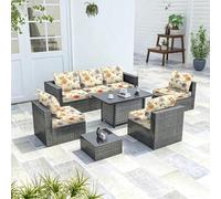 Générique Housse Assise de Canapé Extensible,Exterieur Housse de Coussin de Siège de Canapé Antidérapant Universelle,Protection Meubles Couvre,pour Salon Jardin Terrasse(Color3,5 pièces)