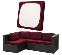 Générique Housse Assise Salon de Jardin Exterieur Extensible,Housse Siège Canapé Protection avec Fond Élastique,Amovible Housse de Coussin de Canapé Jardin Terrasse Caravane(Rouge,1 pièce)